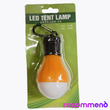 Лампа фонарь LED с карабином в упаковке желтая AR-0000049 фото