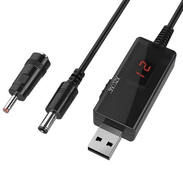 Кабель інвертор підвищуючий на 9-12В для роутера USBx5.5x2.1 від PowerBank (AR-0000412) AR-0000412 фото