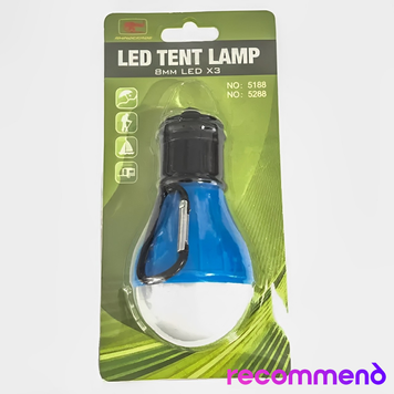 Лампа фонарь LED с карабином в упаковке синия AR-0000113 фото