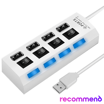 USB hub 4 порти білий AR-0000376 фото
